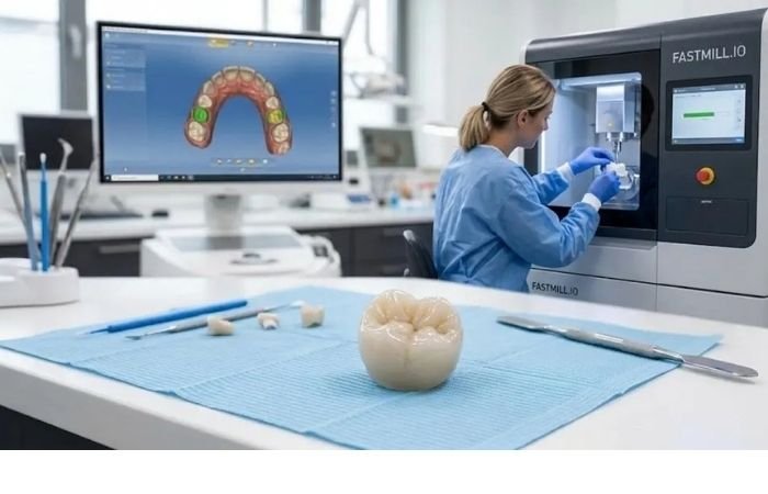 Crown made on-site in one hour. No need for a temporary or second "seat" appointment