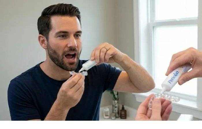 After emergency gum intervention, patient is using perio protect at home as recommended by DayOne Urgent Dental