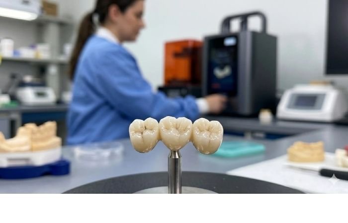 Bridge made on-site and delivered to the patient same-day