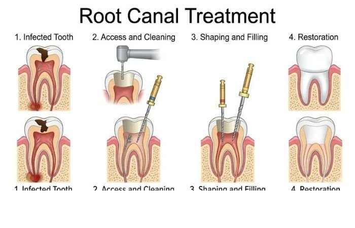 diagram of the root canal process for patient understanding